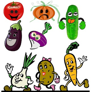 collection of cartoon vegetables