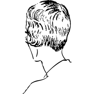 woman's bob haircut rear