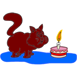 Cat Blowing Out Candle