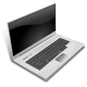 A gray laptop
