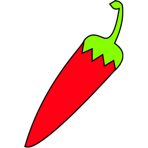 red chili with green tail