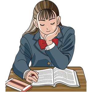 Schoolgirl Studying