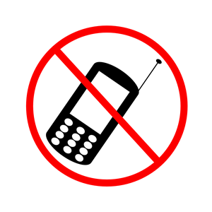 No cellphone. Prohibido el uso de telefono celular