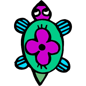 Turtle With A flower On his Back