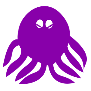 Octopus- one color, highly simplified
