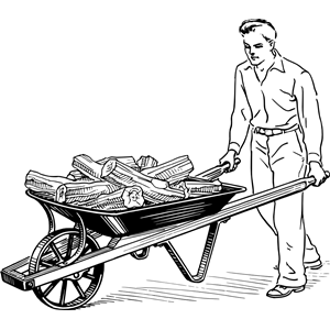 Man with wheelbarrow