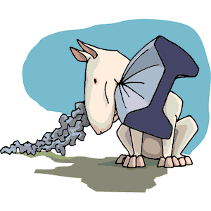 Bull Terrier Chewing Girder