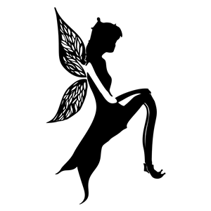 Fairy In Sitting Position Silhouette