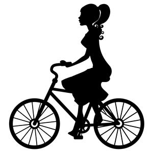 Girl On Bike Silhouette