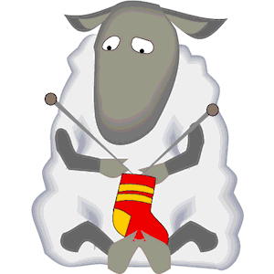 Sheep Knitting Sock