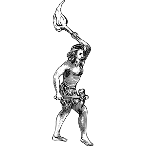 Caveman with Axe and Torch
