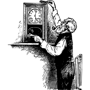 Old man and his Clock