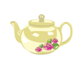 Teapot with Rose decoration