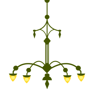 Ornate Chandelier, with 4 lamps- version 1