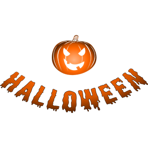 Halloween logo with jack-o'-lantern