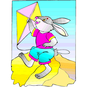 Rabbit Flying Kite