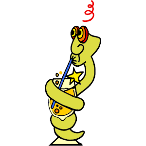 Snake Sipping Cocktail