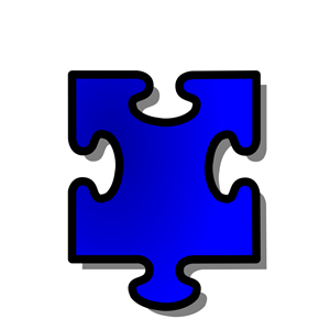 Blue Jigsaw piece 15