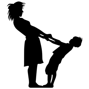 Mother And Son Minus Ground Silhouette