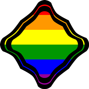 Rainbow Flag Diagonal Square Squiggled Frame