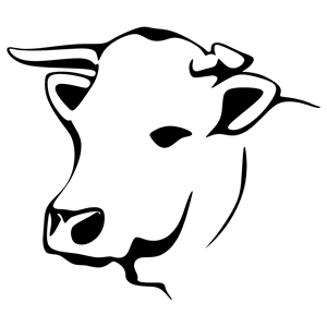 Stylized Cow Line Art