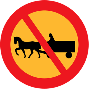 No horse and carts sign