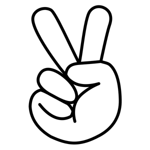 Comic Hand Peace Sign