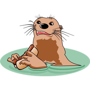 Otter with Hot Dog