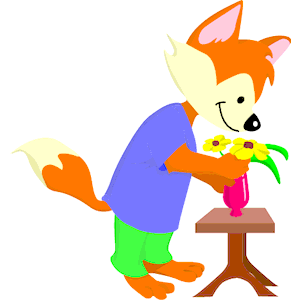 Fox with Flowers