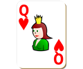 White deck: Queen of hearts