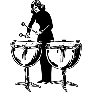 Woman playing kettledrums