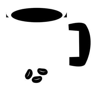 Coffee mug with beans
