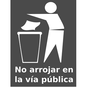 Spanish Trash Bin Sign