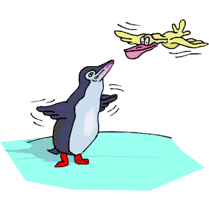 Penguin Trying to Fly clipart, cliparts of Penguin Trying to Fly free
