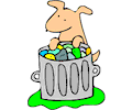 Dog in Trash Can