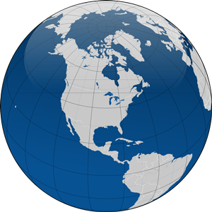 Globe with borders