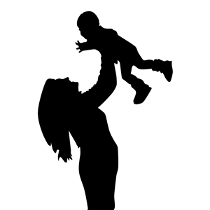 Mother And Son Silhouette 2