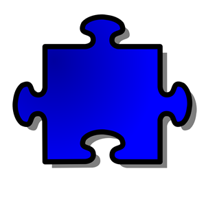 Blue Jigsaw piece 08