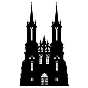 Gothic Castle Silhouette clipart, cliparts of Gothic Castle Silhouette