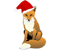 Fox Wearing Santa Hat