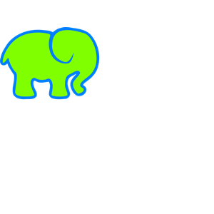 Blue & Green Elephant