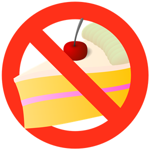 No cake sign
