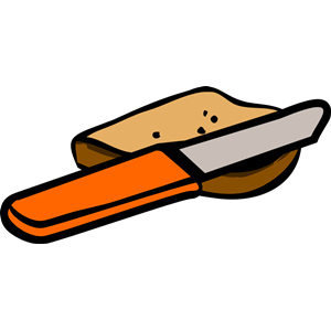 knife and piece of bread