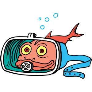 Fish with Mask Clipart