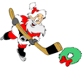 Santa Playing Hockey