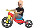 boy on tricycle