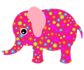 Retro Floral Elephant Pink