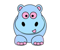 Pink And Blue Hippo