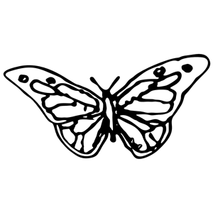 Hand Drawn Butterfly Silhouette