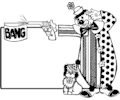 Clown Dog Gun Border